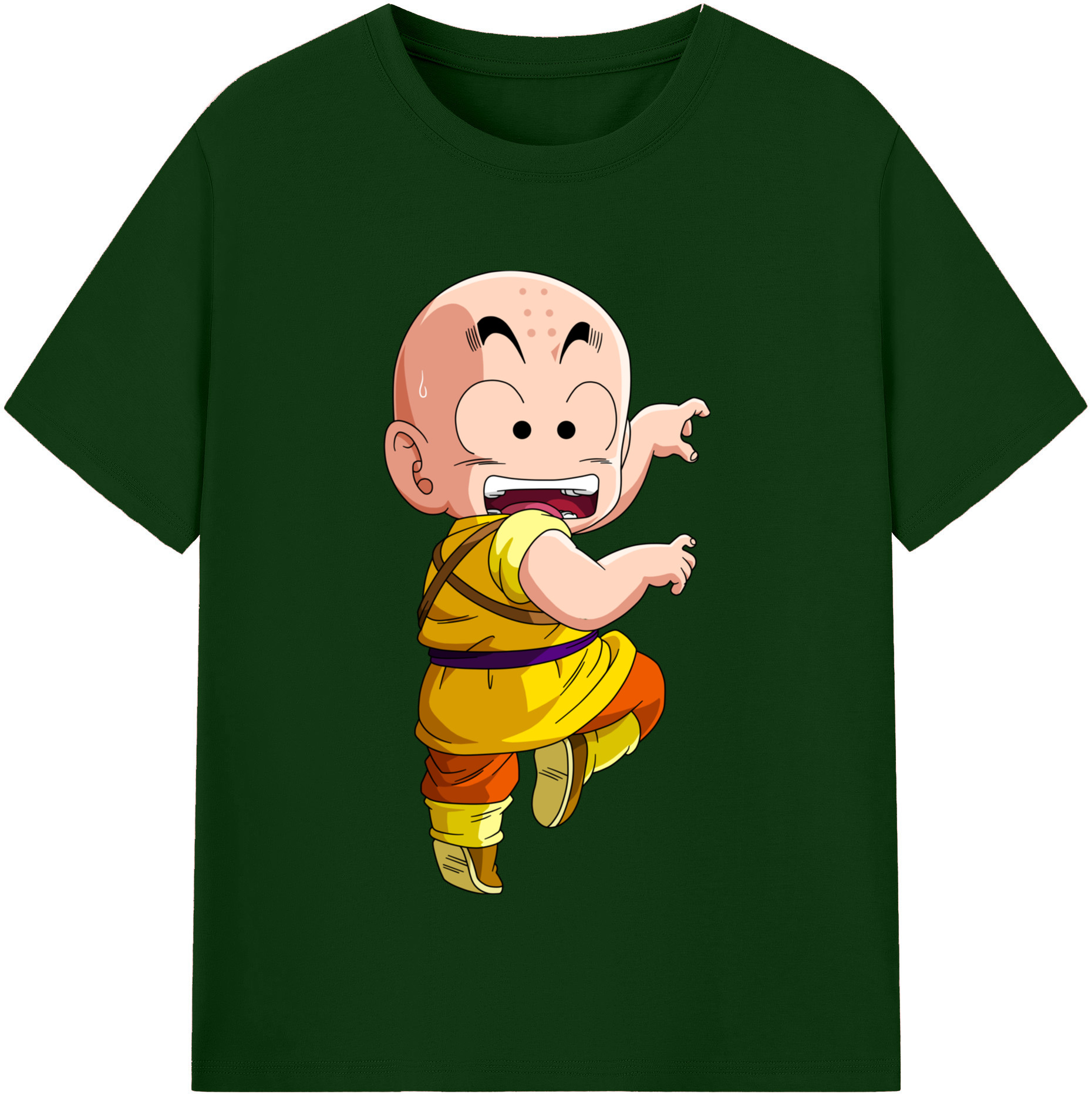 （画像用） ドラゴンボール クリリン DRAGON BALL krillin 綿100％半袖Tシャツ（フロントプリント）